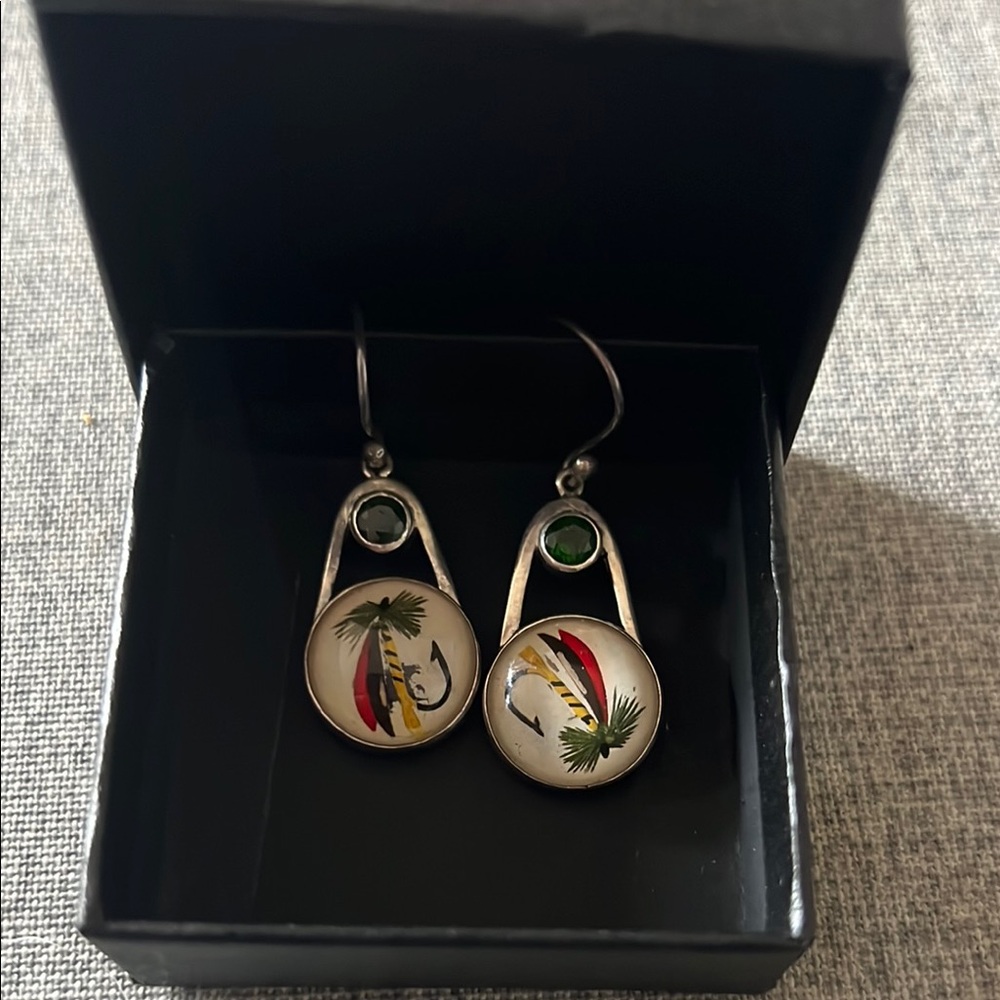 Elegant Silver Earrings with Multicolor Design